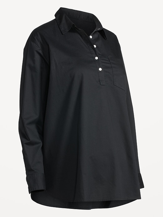 Image number 4 showing, Maternity Boyfriend Popover Shirt