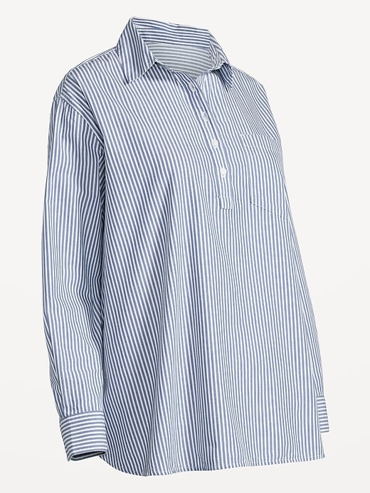 Image number 7 showing, Maternity Boyfriend Popover Shirt