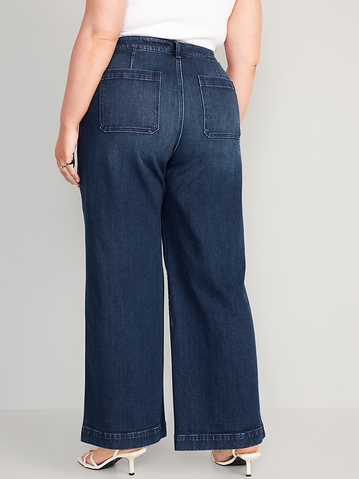Plus High Waisted Wide Leg Jeans
