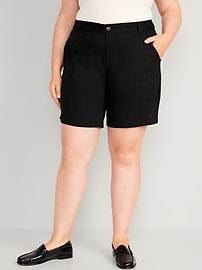 High-Waisted Uniform Bermuda Shorts -- 7-inch inseam