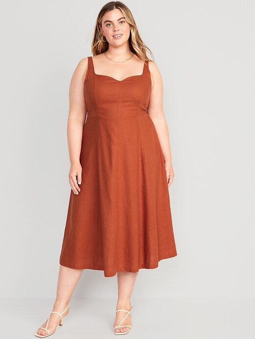 Buy Sunnydaysweety 2023Casual Loose Vintage Sleeveless Linen Dress
