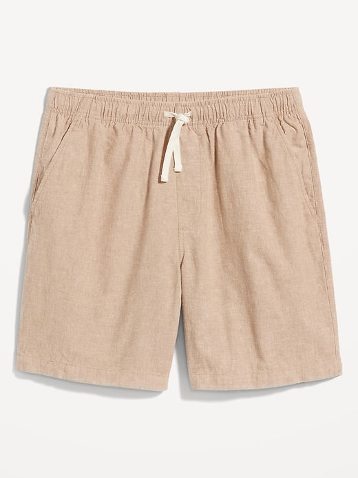 L'image numéro 3 présente Short de jogging en mélange de lin pour Homme, entrejambe de 18 cm