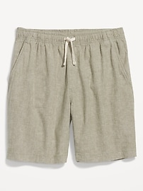 View large product image 3 of 3. Linen-Blend Jogger Shorts -- 7-inch inseam