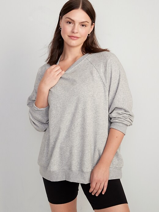 Image number 4 showing, Oversized French Terry Tunic Sweatshirt for Women