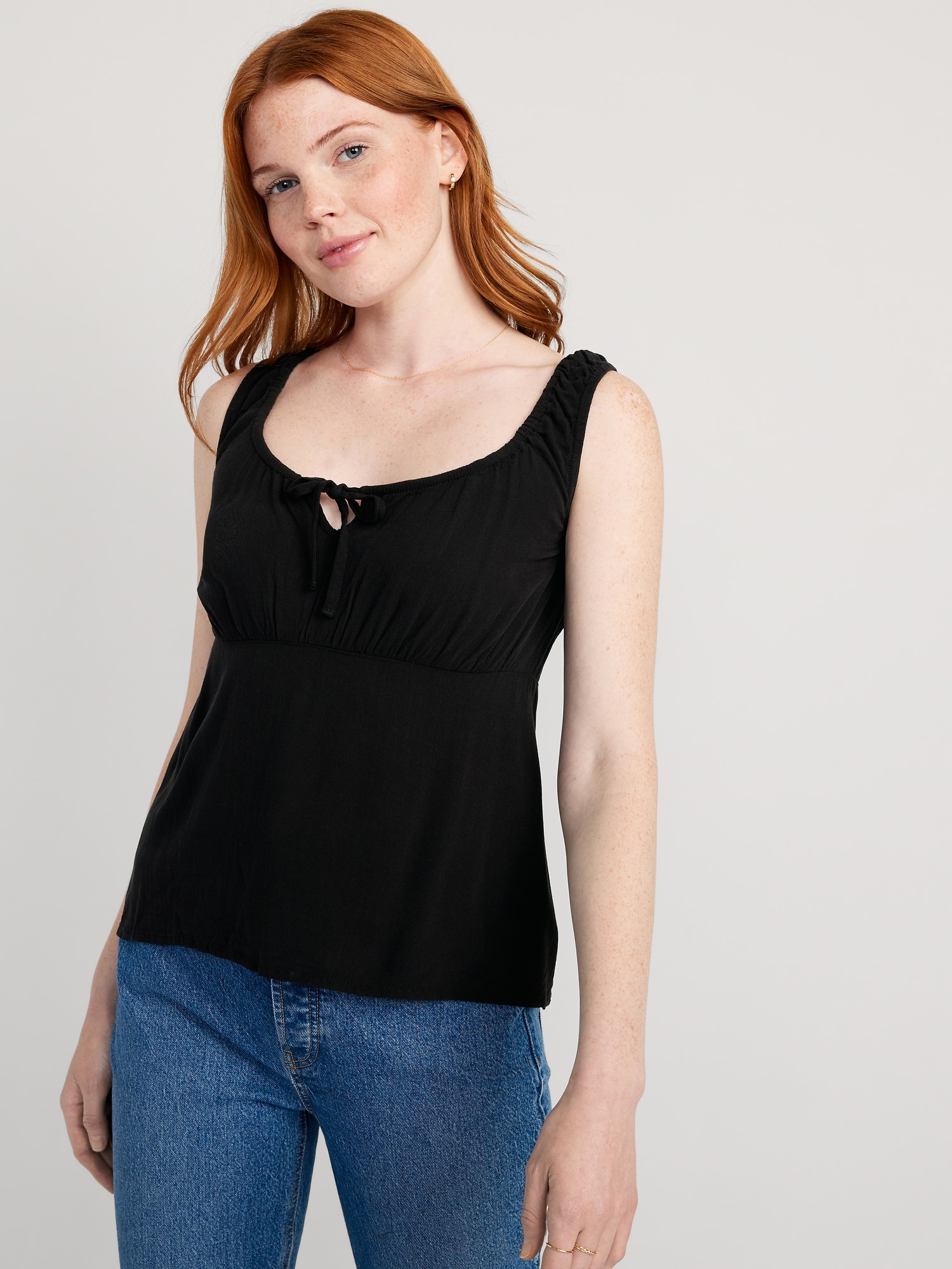 Sleeveless Crepe Top