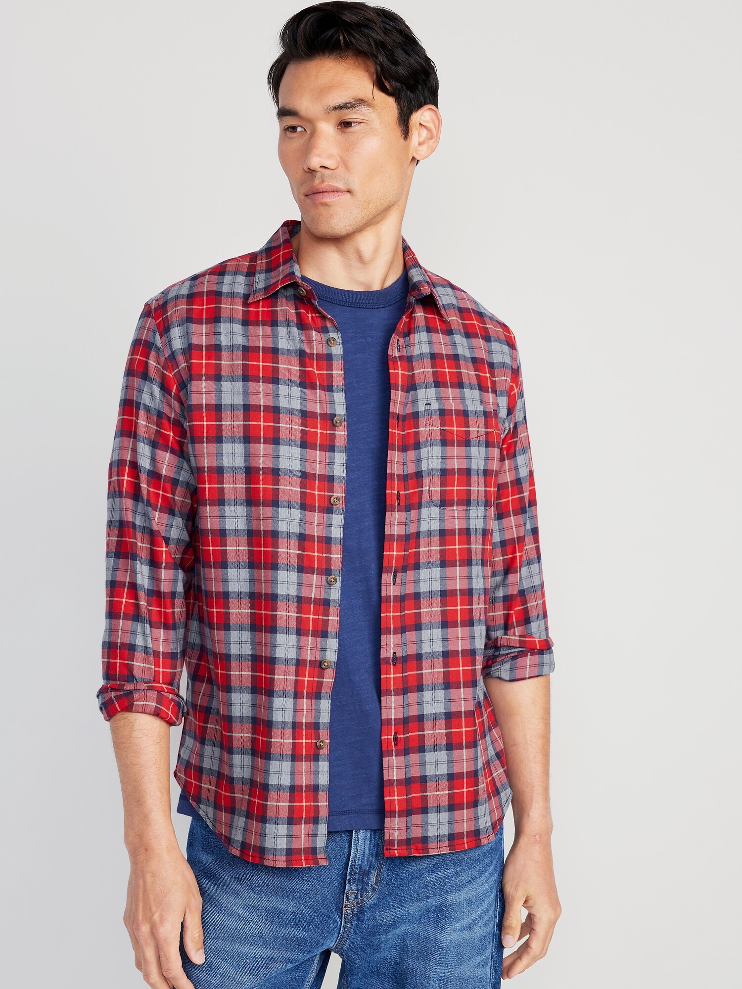 Regular-Fit Built-In Flex Everyday Plaid Shirt | Old Navy