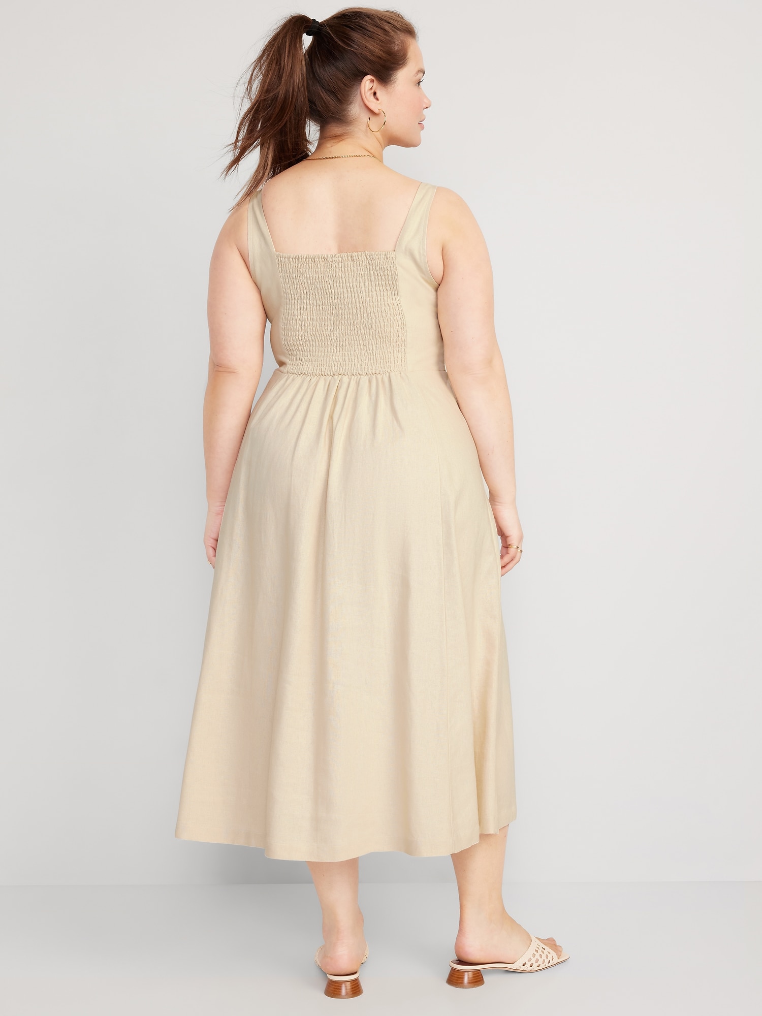 Plus Size Sleevelss Buttons Midi Dress  Midi dress plus size, Midi dress,  Dress