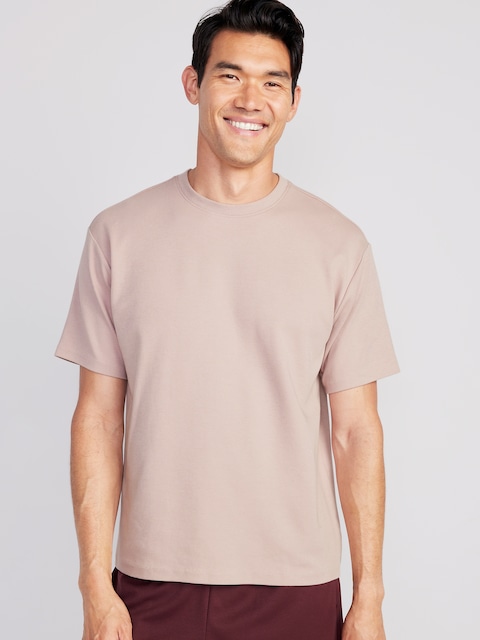 Boxy Crew-Neck Performance T-Shirt - Pale Pink