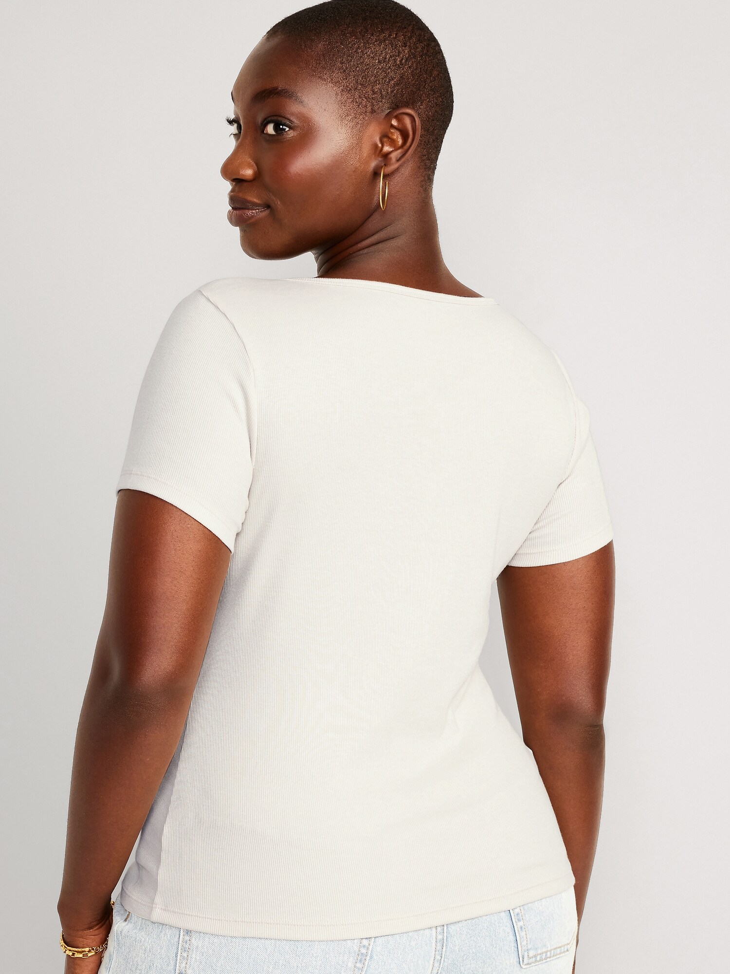 Fitted Rib-Knit T-Shirt | Old Navy