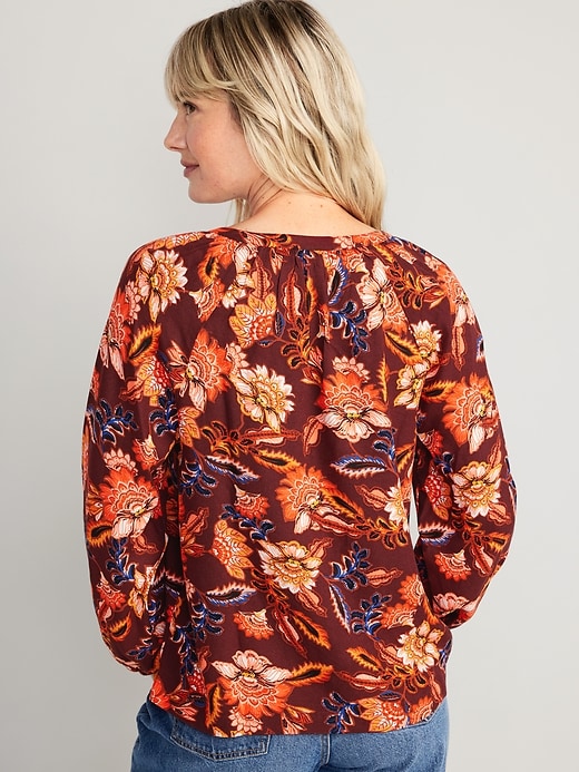 Image number 2 showing, Long-Sleeve Split-Neck Top