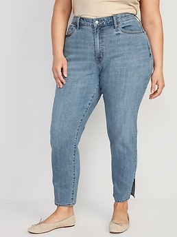 Curvy High-Waisted O.G. Straight Side-Split Jeans for Women
