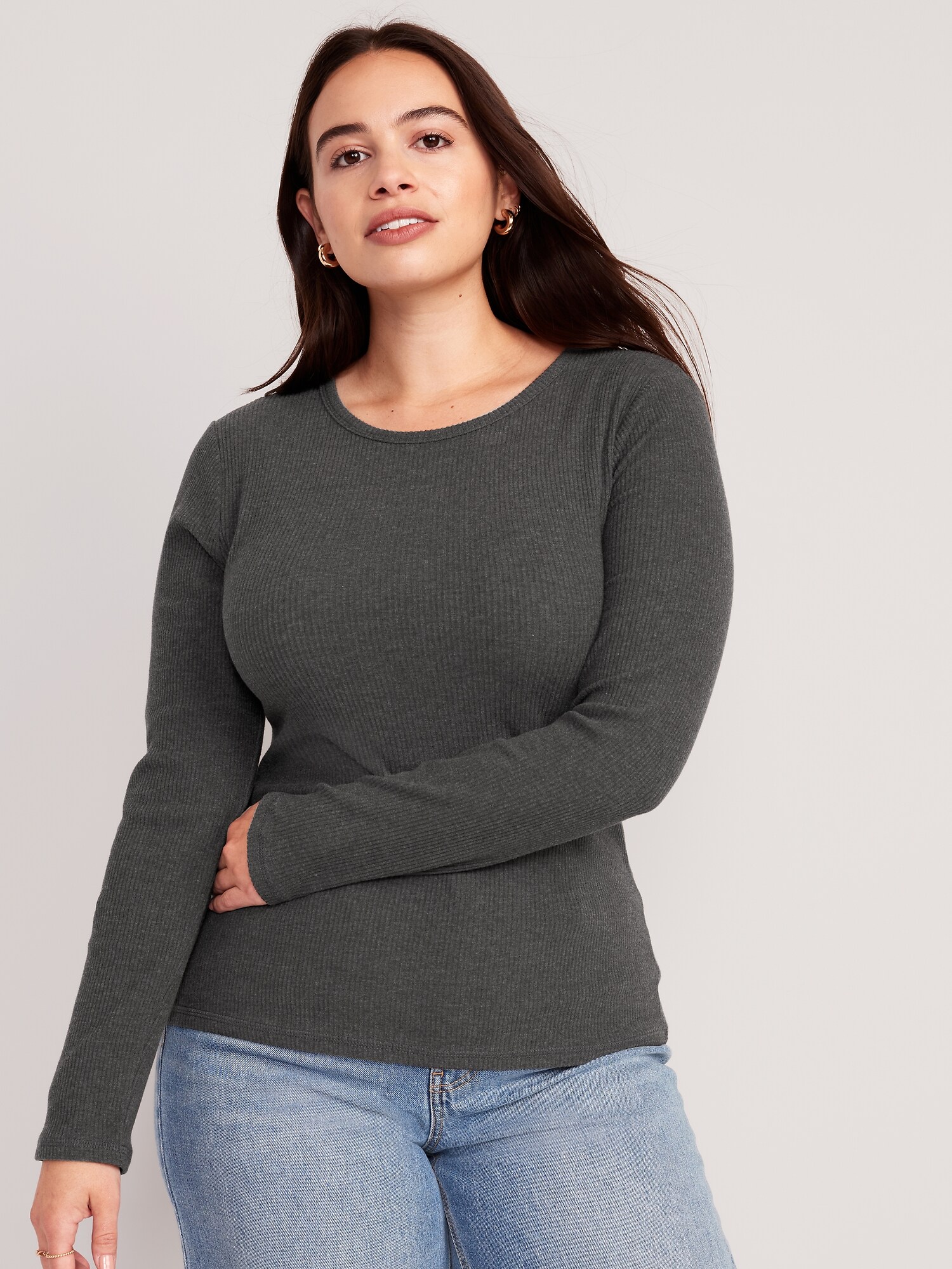 Plush Long-Sleeve Crew-Neck T-Shirt | Old Navy