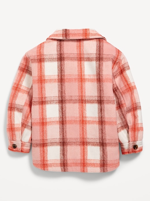 View large product image 2 of 2. Soft-Brushed Plaid Shacket for Toddler Girls
