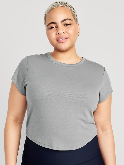 Image number 7 showing, UltraLite Cropped Rib-Knit T-Shirt