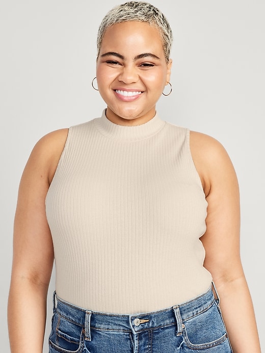 Women's plus size on sale sleeveless mock turtleneck