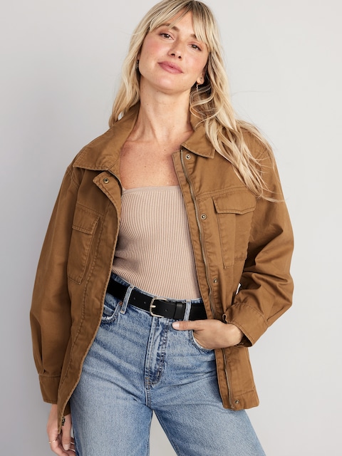 Cinched-Waist Utility Jacket