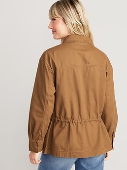 Navy cargo sale jacket womens