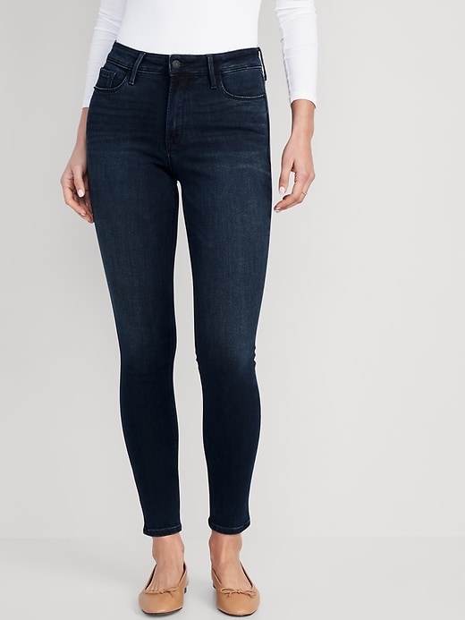 Image number 1 showing, High-Waisted Rockstar Super-Skinny Jeans