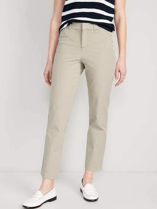 Image number 1 showing, High-Waisted Pixie Straight Ankle Pants for Women