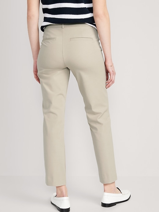 L'image numéro 2 présente Pantalon Pixie droit à taille haute longueur cheville pour Femme
