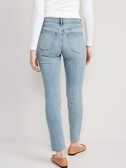 High Waisted Power Slim Straight Jeans For Women Old Navy