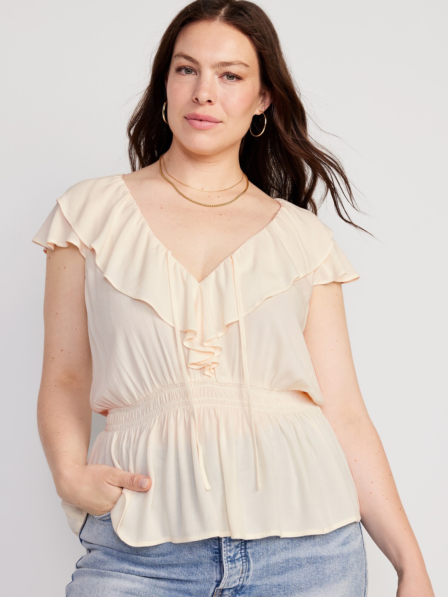 ruffle waist top