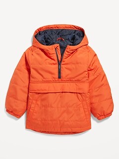 Unisex Hooded 1/4-Zip Pullover Water-Resistant Jacket for Toddler