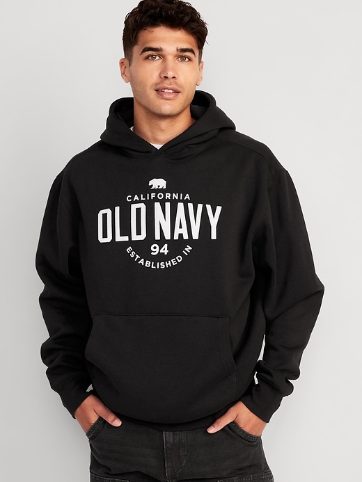 Image number 1 showing, Oversized Logo Pullover Hoodie for Men