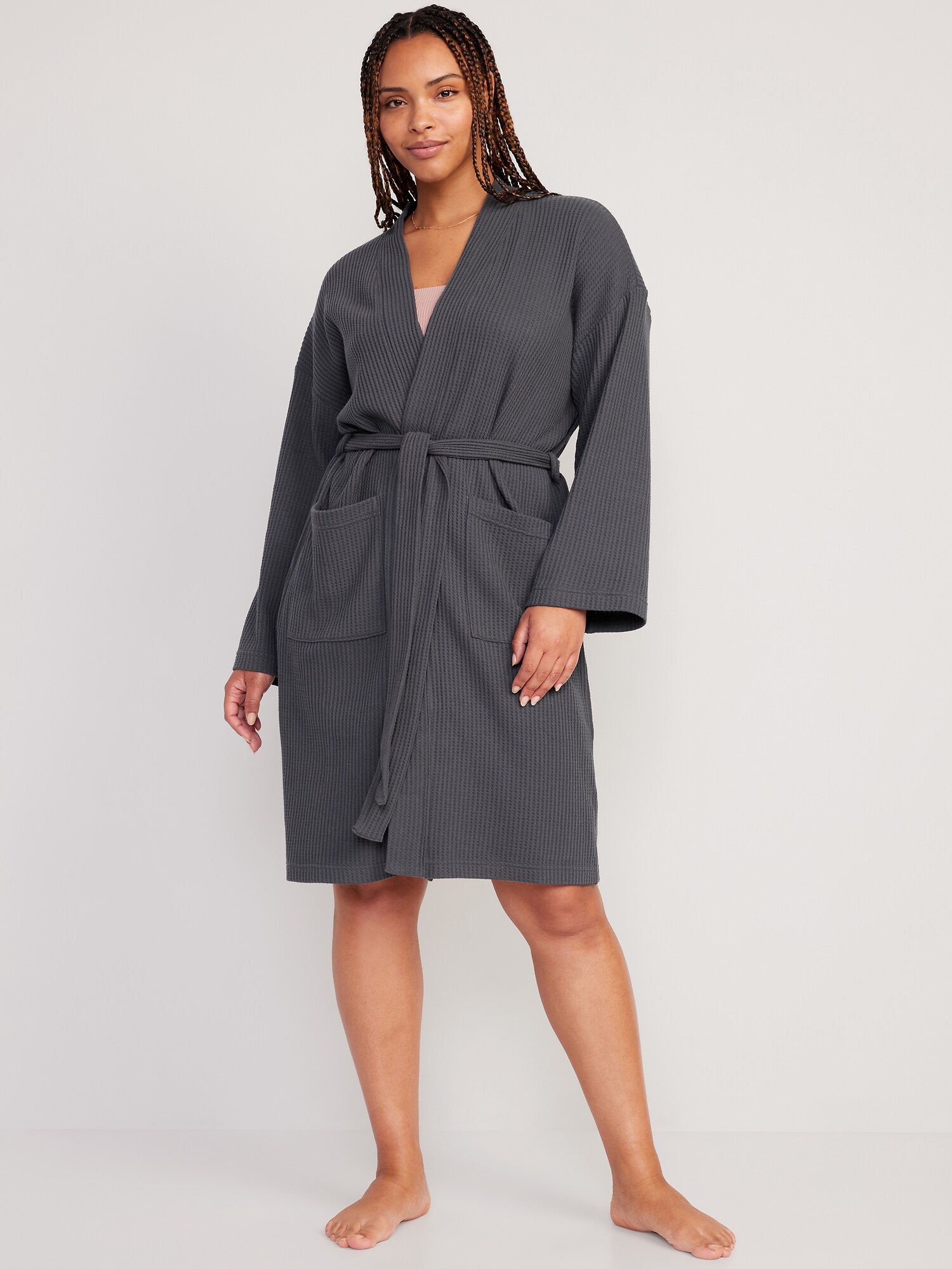 Oversized WaffleKnit TieBelt Robe for Women Old Navy