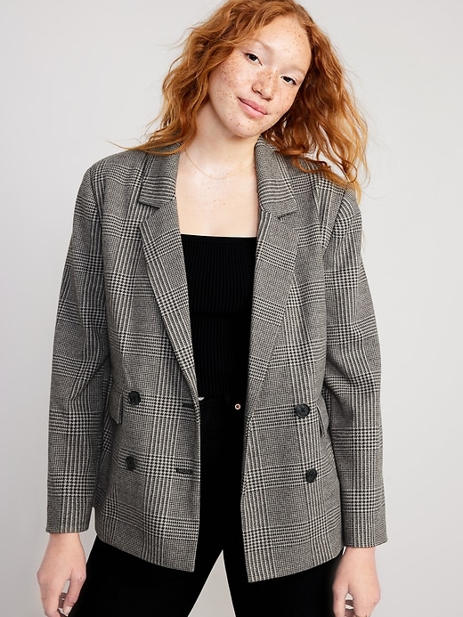 Image number 1 showing, Double-Breasted Textured Blazer