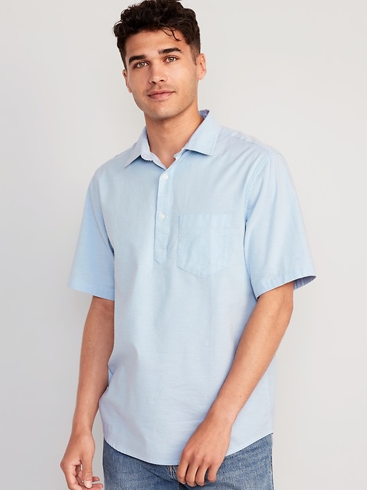 Image number 1 showing, Everyday Built-In Flex Henley Oxford Shirt