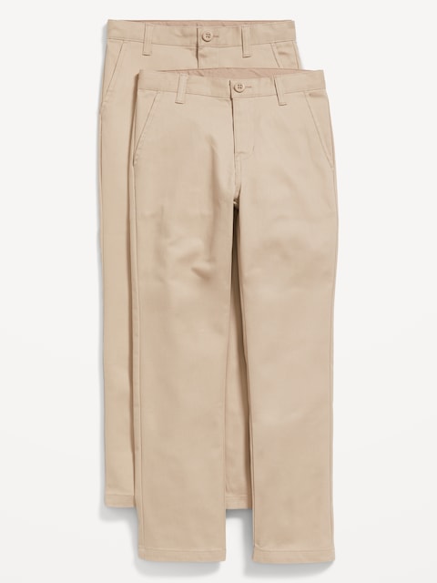 Pantalon chino d’uniforme scolaire étroit à extensibilité intégrée pour Garçon (paquet de 2)