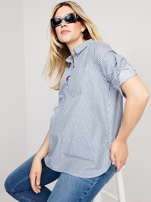 Image number 6 showing, Maternity Boyfriend Popover Shirt