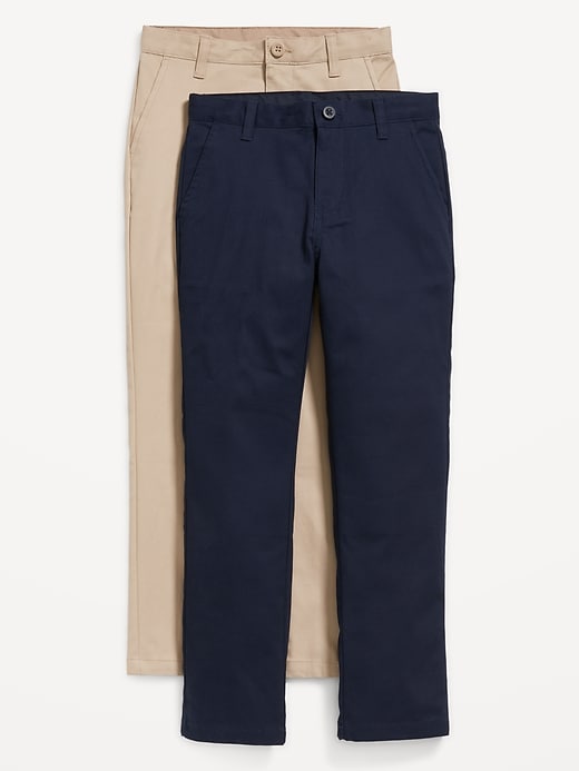 Voir une image plus grande du produit 1 de 4. Pantalon chino d’uniforme scolaire étroit à extensibilité intégrée pour Garçon (paquet de 2)