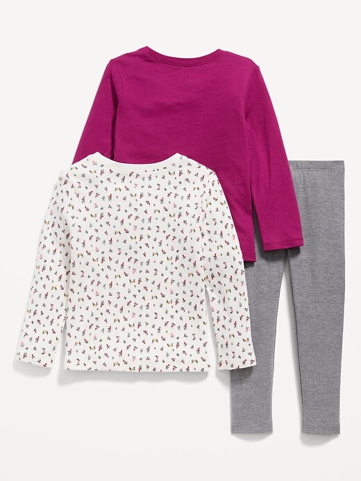 3Piece LongSleeve TShirt and Leggings Set for Toddler Girls Old Navy