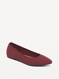 Image number 1 showing, Soft-Knit Pointed-Toe Ballet Flats