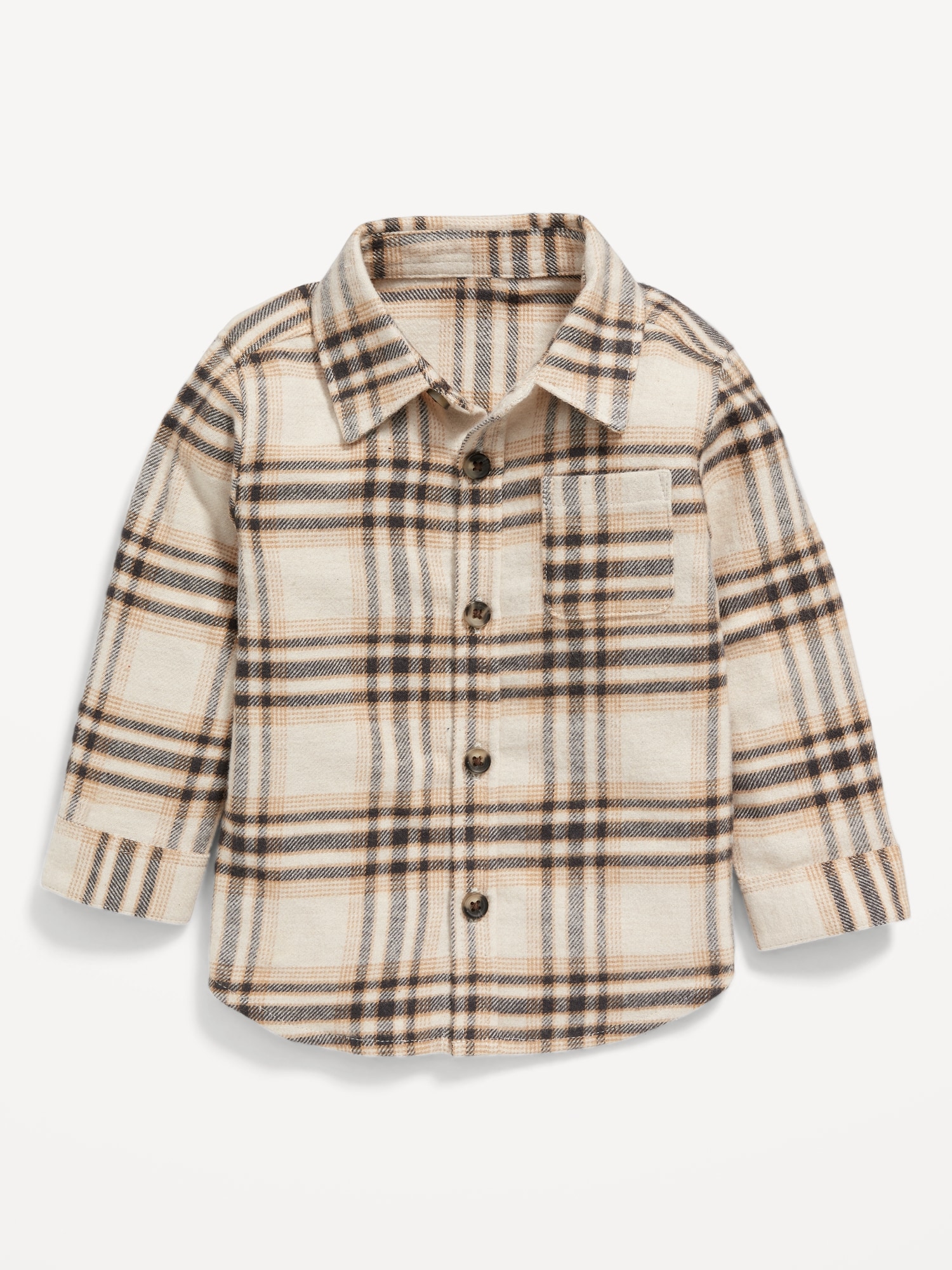 Matching Long-Sleeve Plaid Pocket Shirt for Baby