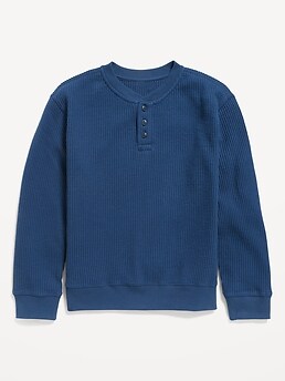 Thermal-Knit Long-Sleeve Henley Pajama Set for Boys - Yahoo Shopping