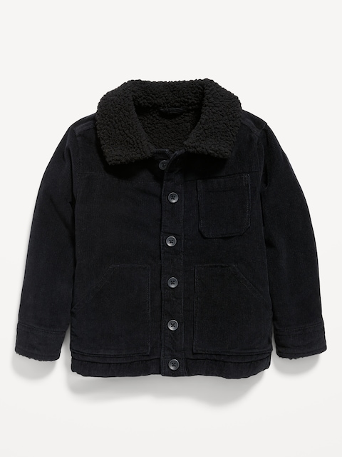 Unisex Sherpa-Lined Corduroy Shacket for Toddler