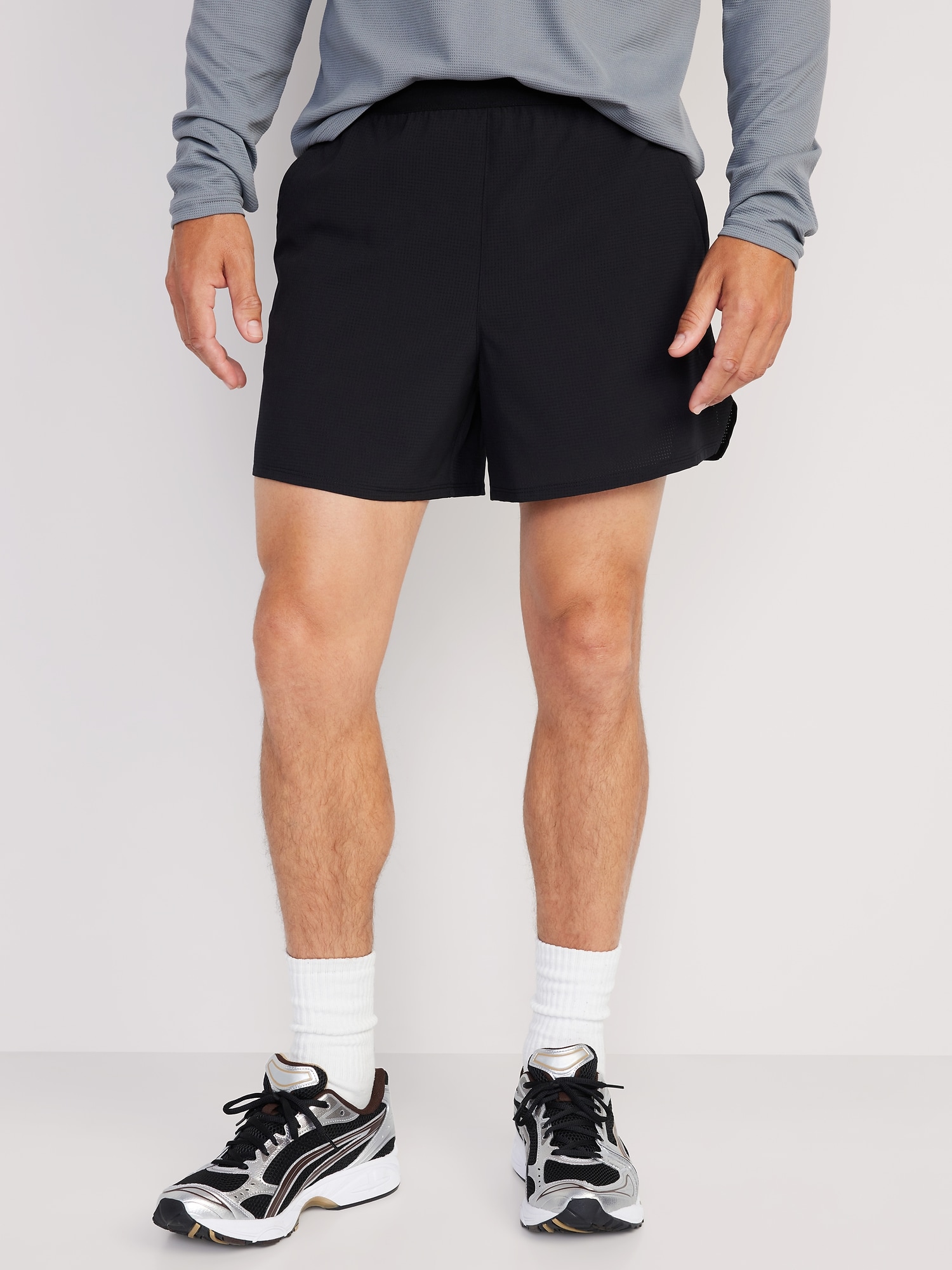 Old Navy Men's Stretchtech Lined Run Shorts -- 5-Inch Inseam Black Regular Size M