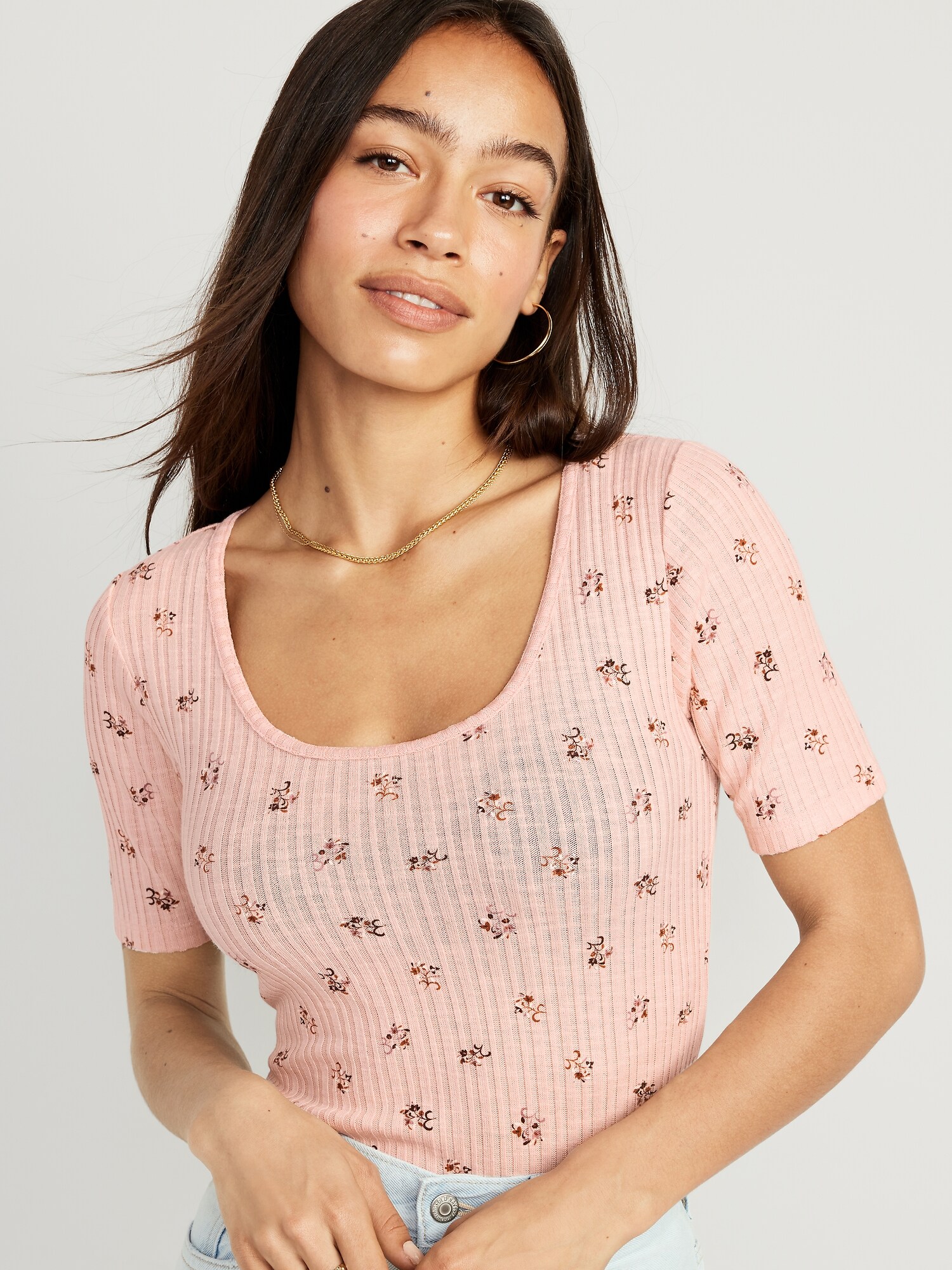 T-shirt Henley Femme Manches Longues - Tricot Côtelé, Col En V, Boutons - 95% Polyester 5% Élasthanne - Coupe Moulante