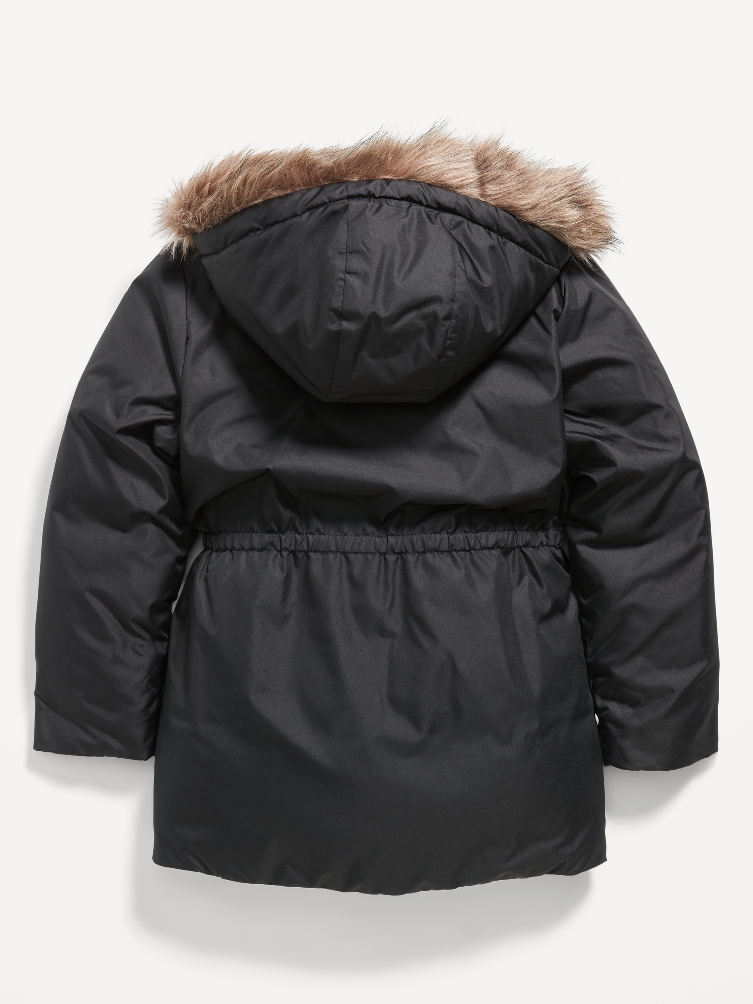 Sherpa-Lined Cinched-Waist Hooded Parka Coat for Girls | Old Navy