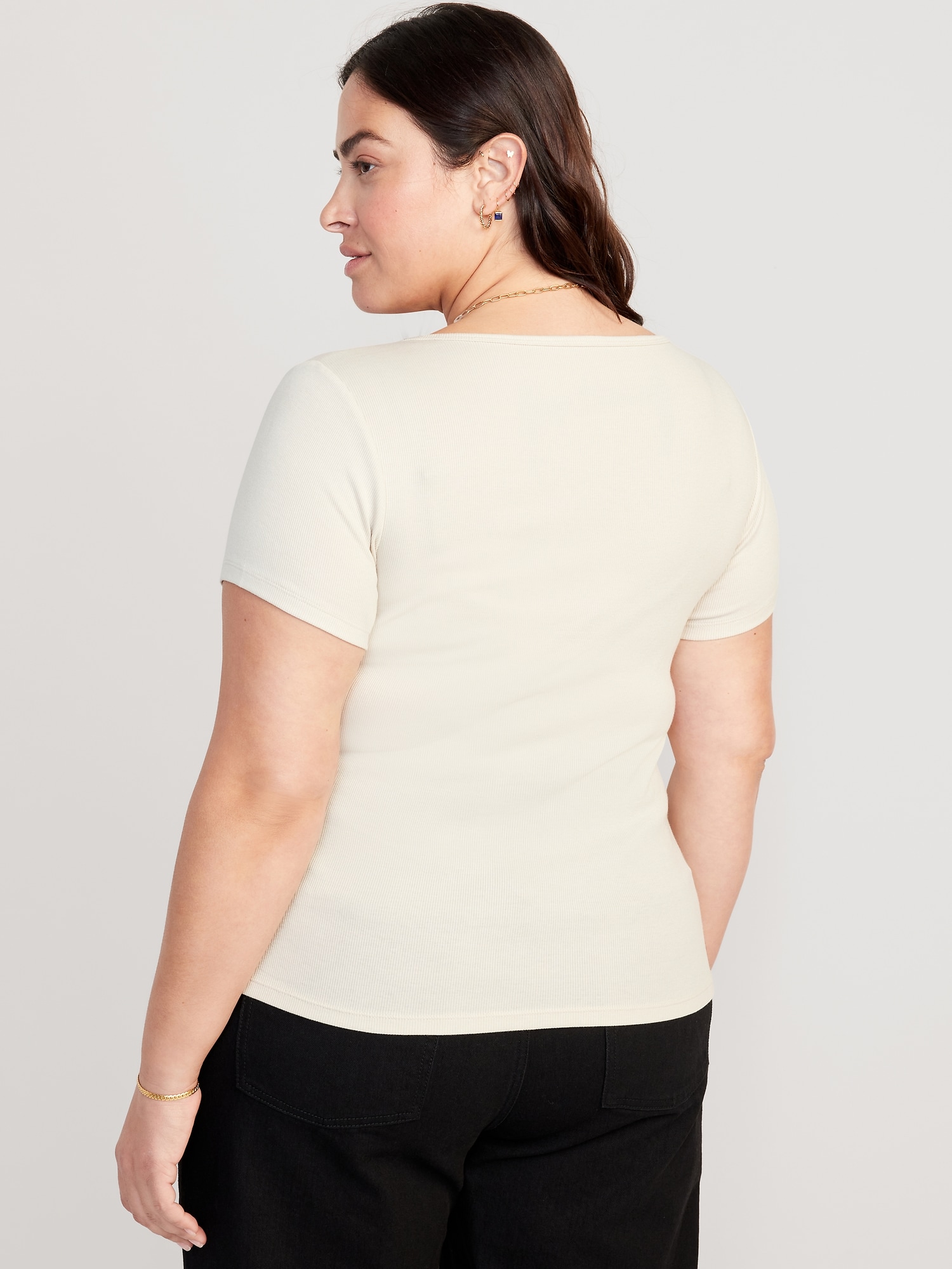 Fitted Rib-Knit T-Shirt | Old Navy