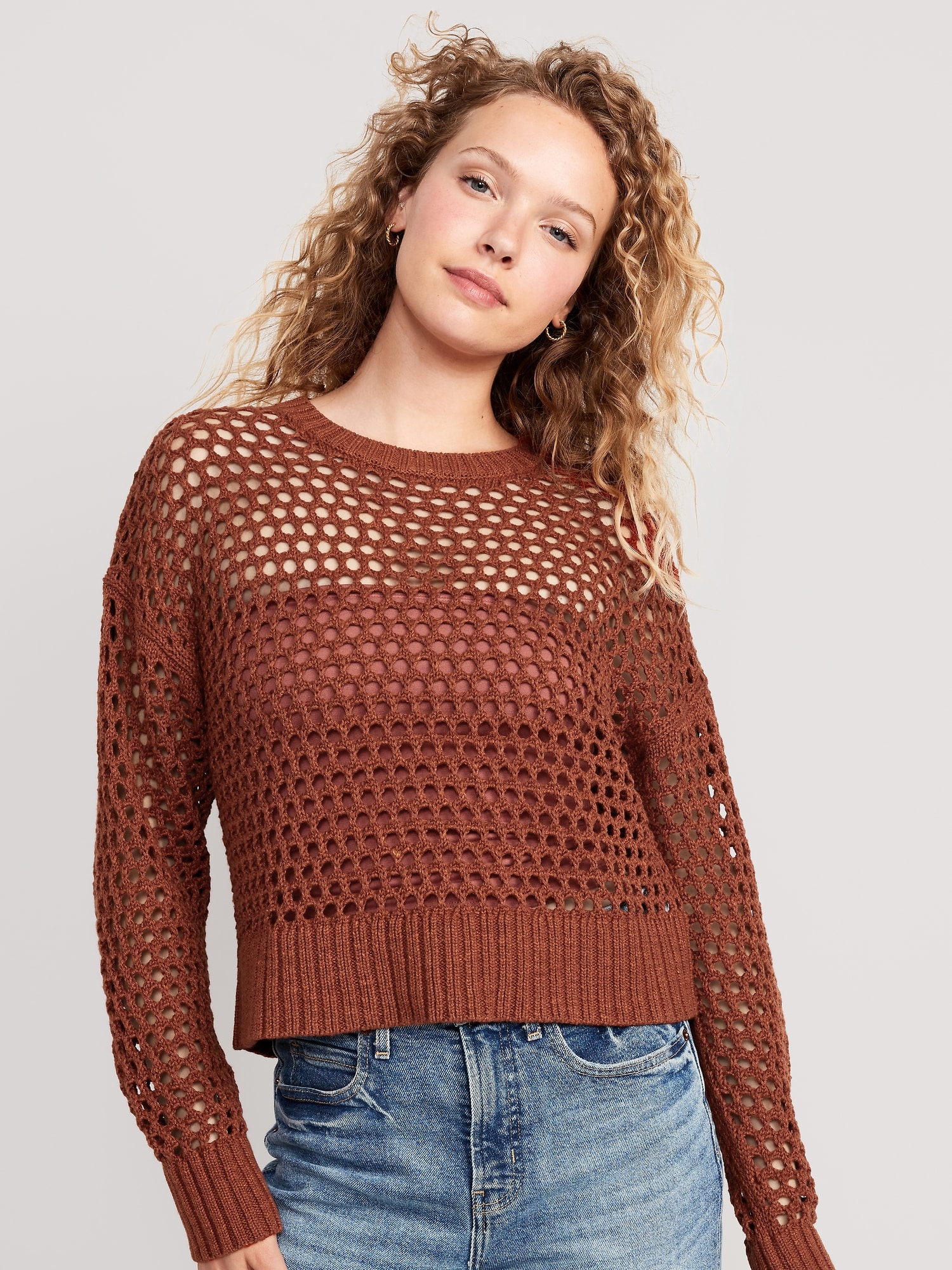 Open hotsell stitch sweater