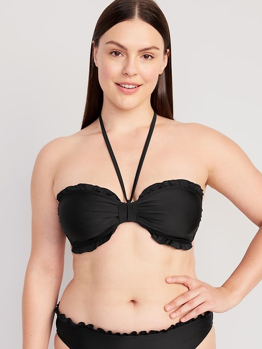 Image number 5 showing, Ruffled Convertible Bandeau Swim Top