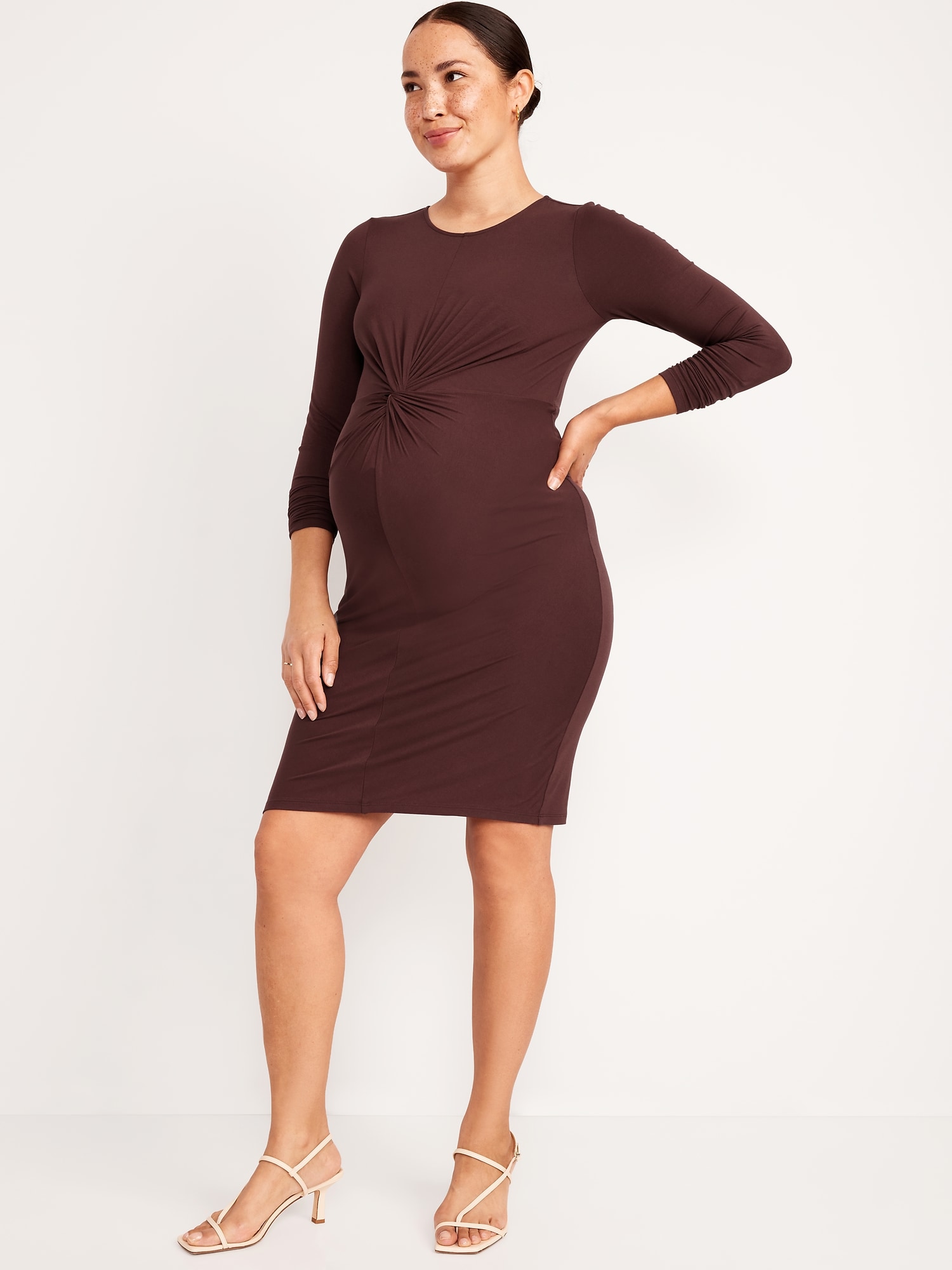 Franato Women's Maternity Bodycon Dress Long Sleeve Seamless Casual Sheath  Dress Nude : : Clothing, Shoes & Accessories