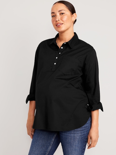 Maternity Boyfriend Popover Shirt