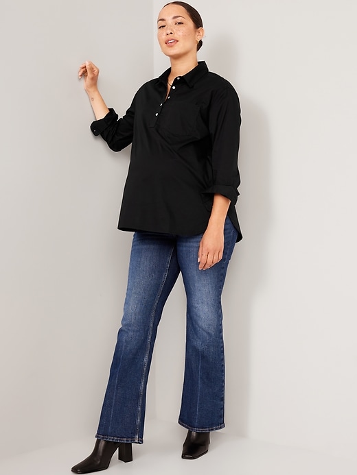 Image number 3 showing, Maternity Boyfriend Popover Shirt