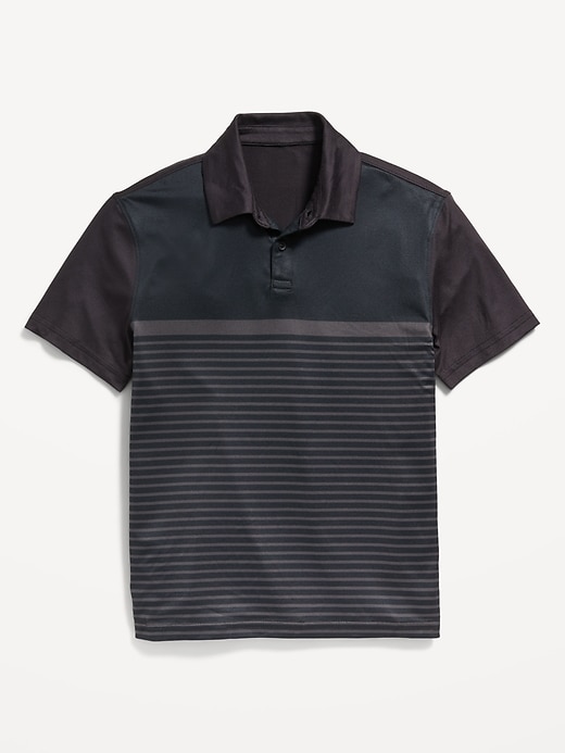 Voir une image plus grande du produit 2 de 3. Polo Performance Go-Dry Cool Doux nuage 94 à ruyures pour Garçon