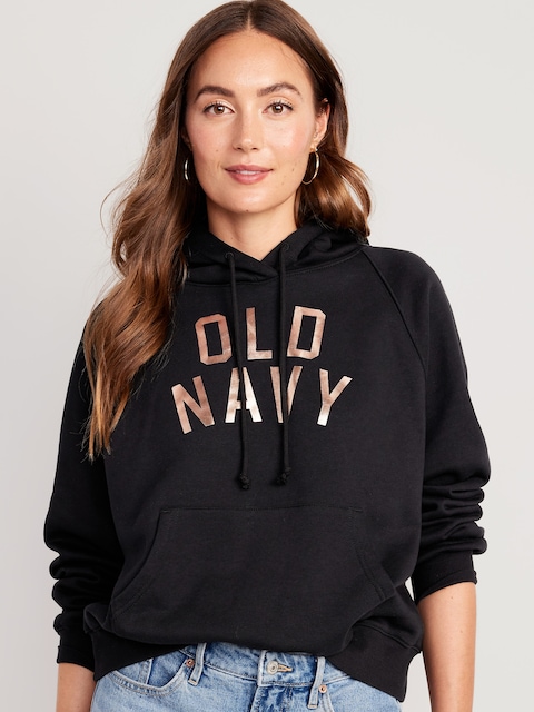 Oversized Fleece Logo Graphic Hoodie